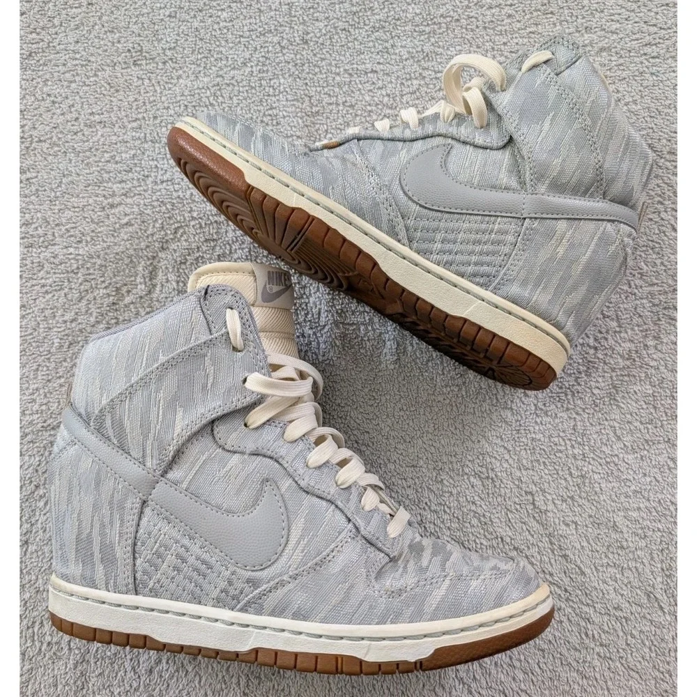Nike Dunk Sky Hi Hidden Wedge Women's 7 Gray Sail Silver 585560-101